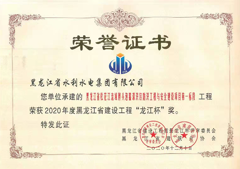 2020年度黑龍江省建設(shè)工程“龍江杯”獎(jiǎng)