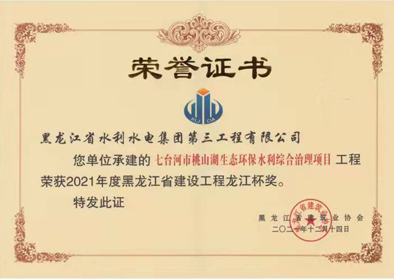 2021年度黑龍江省建設(shè)工程龍江杯獎(jiǎng)